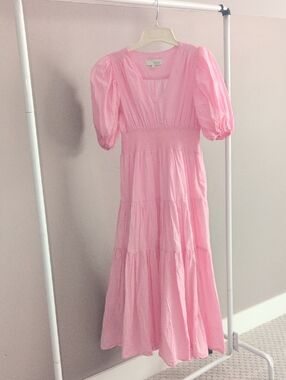 Pinch Pink Maxi Length Tiered Dress Size Small